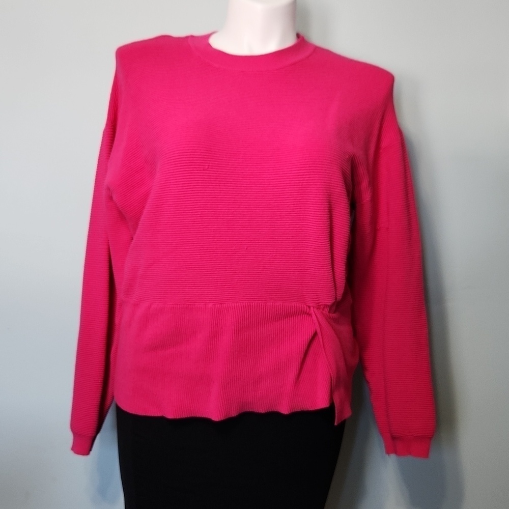 Nine West Bright Pink Ribbed Sweater - Picture 2 of 14